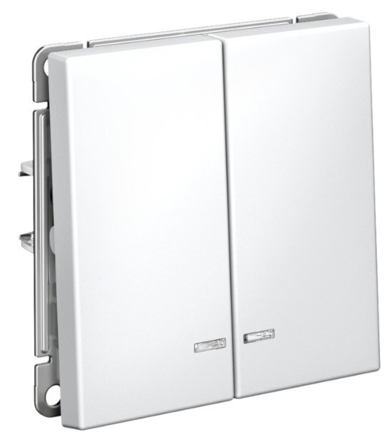 Выключатель двухклавишный с подсветкой  Systeme Electric GAL000153S 1226379
