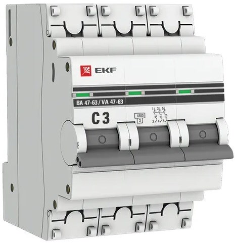 Автоматический выключатель  EKF mcb4763-3-03C-pro 1219717