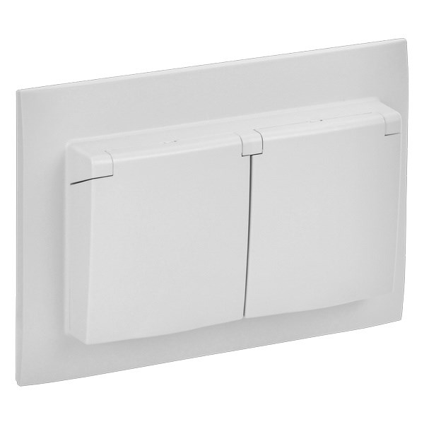 Розетка двухместная с заземлением в сборе IEK SK-R26-16-44-K01-F 1158013