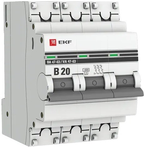 Автоматический выключатель  EKF mcb4763-3-20B-pro 1219661