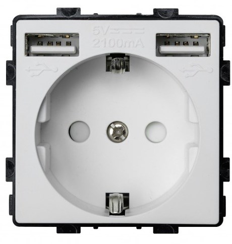 Розетка в рамку Sibling Powersocket-1PW(USB) 1066907