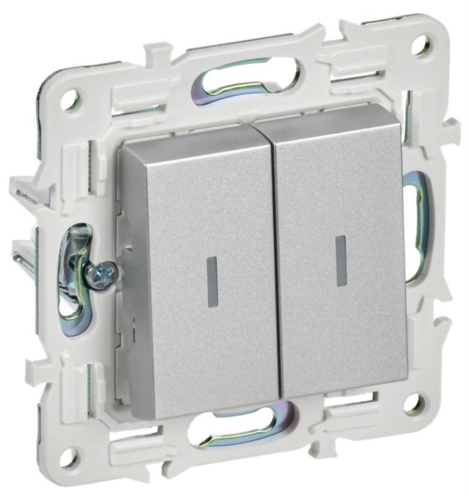 Выключатель двухклавишный с подсветкой  IEK SK-V20-1-10-K23 1157914