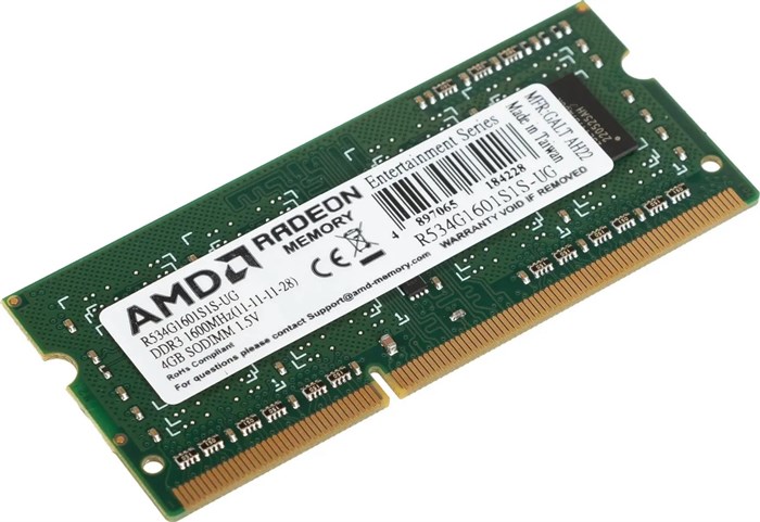 Модуль памяти SODIMM DDR3 4GB AMD R534G1601S1S-UG 1069690