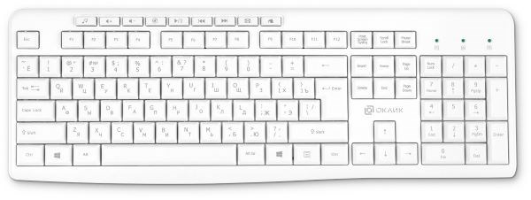 Клавиатура  Oklick K225W белый 1036124