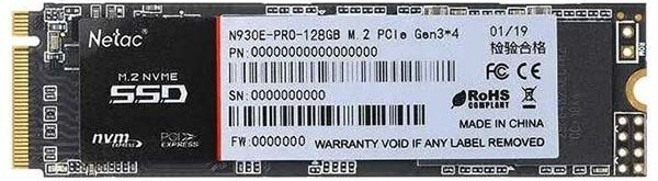 Накопитель SSD M.2 2280 Netac NT01N930E-128G-E4X 128 ГБ 859480