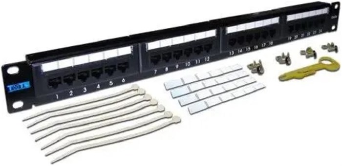 Патч-панель 19", 24xRJ45, UTP, Кат. 5е TWT TWT-PP24UTP 242885