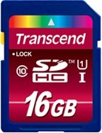 Карта памяти SDHC 16GB Transcend TS16GSDHC10U1 243383