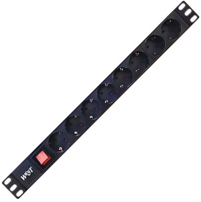 Блок розеток 19", 8 розеток W&T WT-PDU-G8 1171040