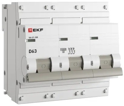 Автоматический выключатель  EKF mcb47100-3-63D-pro 1219923