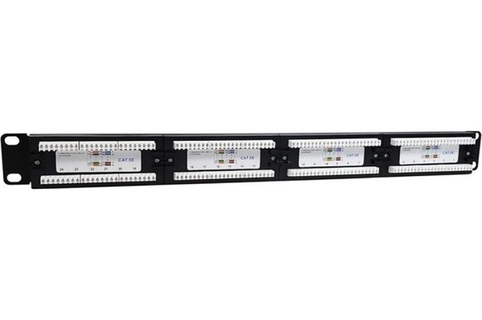 Патч-панель 19", 24xRJ45, UTP, Кат. 5е NTSS NTSS-PP-1U-24-UTP-RJ45-5e-D 1088568