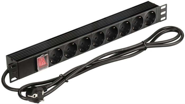 Блок розеток 19", 8 розеток Newmax NM-PD16A-8xSH+S-2.0 1088748