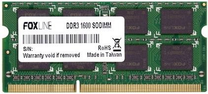 Модуль памяти SODIMM DDR3 8GB Foxline FL1600D3S11-8G 605960