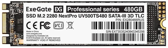 Накопитель SSD M.2 2280 Exegate NextPro UV500TS480 480 ГБ 1123997