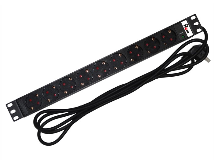 Блок розеток 19", 9 розеток ЦМО R-16-9S-I-440-1.8 419342