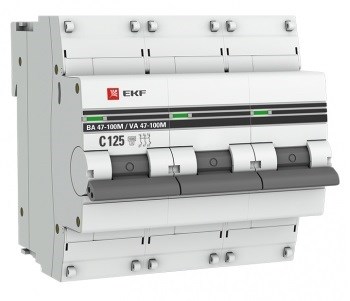 Автоматический выключатель  EKF mcb47100m-3-125C-pro 1126186