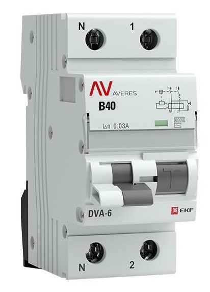 Автомат дифференциальный EKF rcbo6-1pn-40B-30-ac-av 1126273