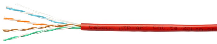 Кабель витая пара U/UTP 5e кат. 4 пары Cabeus UTP-4P-Cat.5e-SOLID-RD-100 1037319