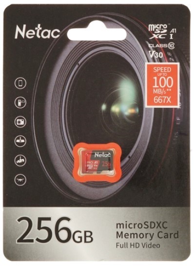 Карта памяти MicroSDXC 256GB Netac NT02P500PRO-256G-S 964850