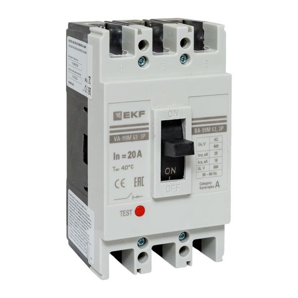 Автоматический выключатель в литом корпусе  EKF mccb99-63-20m 1145063