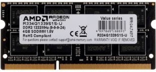 Модуль памяти SODIMM DDR3 4GB AMD R334G1339S1S-U 700298
