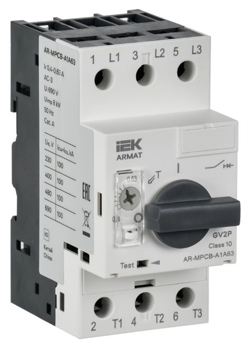 Автоматический выключатель для защиты двигателя  IEK AR-MPCB-A1A63 1160217