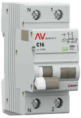 Автомат дифференциальный EKF rcbo10-1pn-16C-30-ac-av 1126633