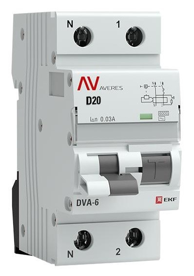 Автомат дифференциальный EKF rcbo6-1pn-20D-30-ac-av 1126288