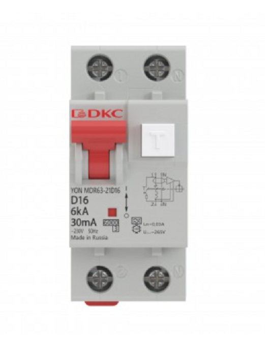 Автоматический выключатель дифф. тока (АВДТ)  DKC MDR63-21C16-A 899882