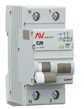 Автомат дифференциальный EKF rcbo10-1pn-20C-30-ac-av 1126634