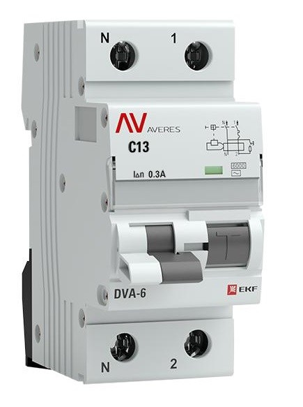 Автомат дифференциальный EKF rcbo6-1pn-13C-300-ac-av 1126359