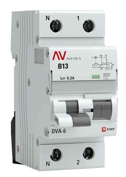 Автомат дифференциальный EKF rcbo6-1pn-13B-300-ac-av 1126351