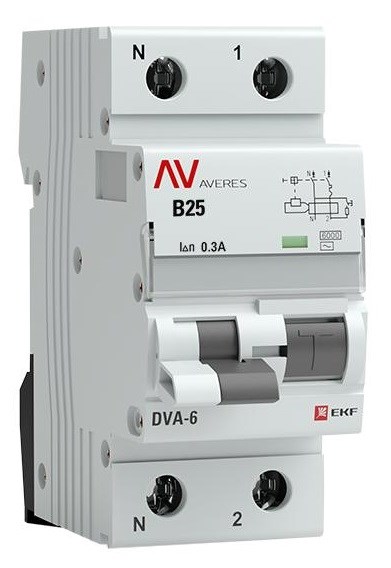 Автомат дифференциальный EKF rcbo6-1pn-25B-300-ac-av 1126354