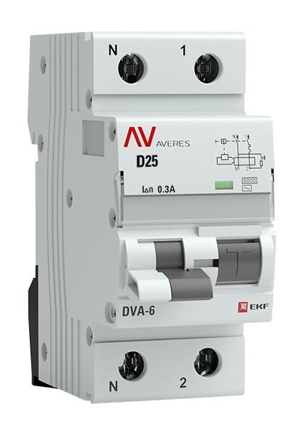 Автомат дифференциальный EKF rcbo6-1pn-25D-300-ac-av 1126370