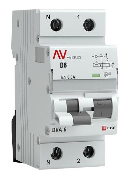 Автомат дифференциальный EKF rcbo6-1pn-6D-300-ac-av 1126373