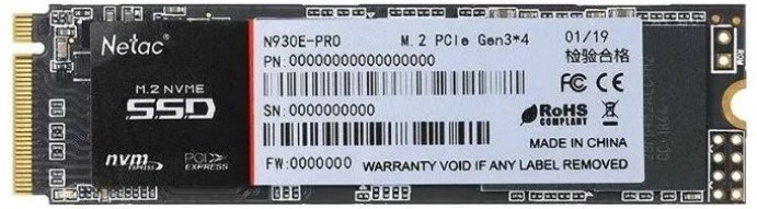 Накопитель SSD M.2 2280 Netac NT01N930E-256G-E4X 256 ГБ 859482