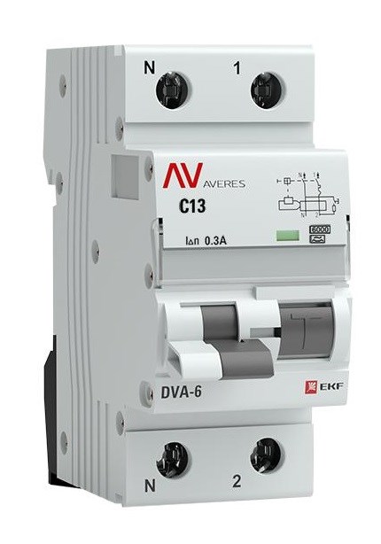 Автомат дифференциальный EKF rcbo6-1pn-13C-300-a-av 1126250