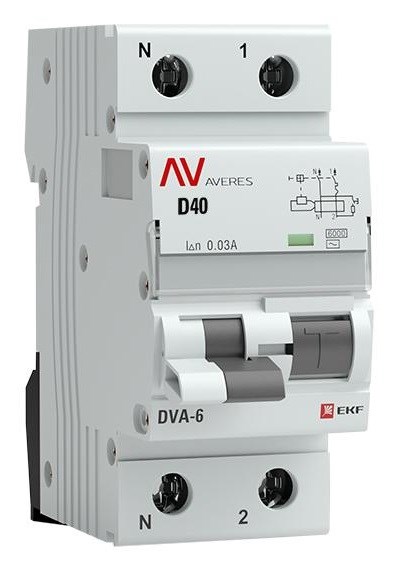 Автомат дифференциальный EKF rcbo6-1pn-40D-30-ac-av 1126291