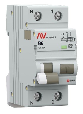 Автомат дифференциальный EKF rcbo10-1pn-6B-300-ac-av 1126678