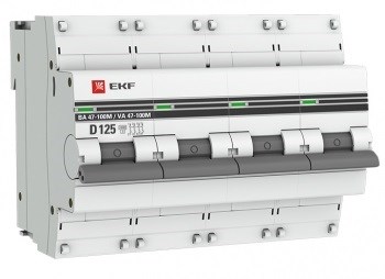 Автоматический выключатель  EKF mcb47100m-4-125D-pro 1126176