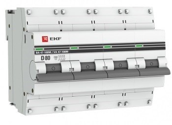 Автоматический выключатель  EKF mcb47100m-4-80D-pro 1126177