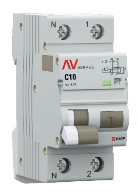 Автомат дифференциальный EKF rcbo10-1pn-10C-300-ac-av 1126679
