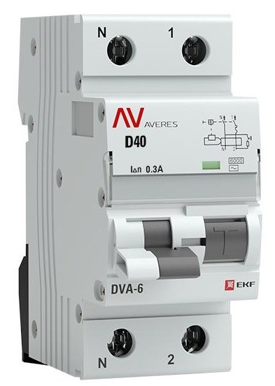 Автомат дифференциальный EKF rcbo6-1pn-40D-300-ac-av 1126372