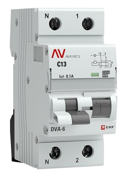 Автомат дифференциальный EKF rcbo6-1pn-13C-100-a-av 1126226