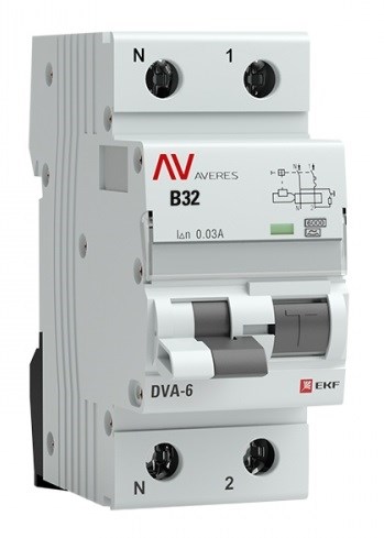 Автомат дифференциальный EKF rcbo6-1pn-32B-30-a-av 1126194