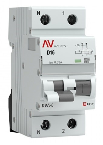 Автомат дифференциальный EKF rcbo6-1pn-16D-30-a-av 1126210