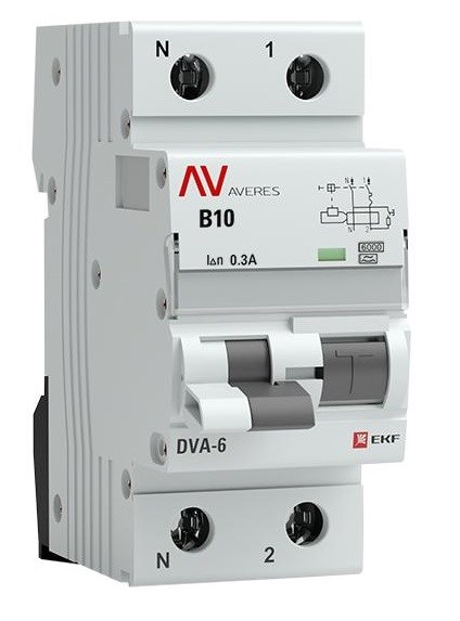Автомат дифференциальный EKF rcbo6-1pn-10B-300-a-av 1126240