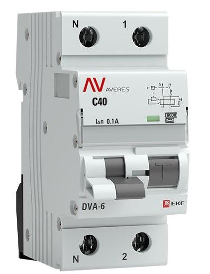 Автомат дифференциальный EKF rcbo6-1pn-40C-100-a-av 1126230