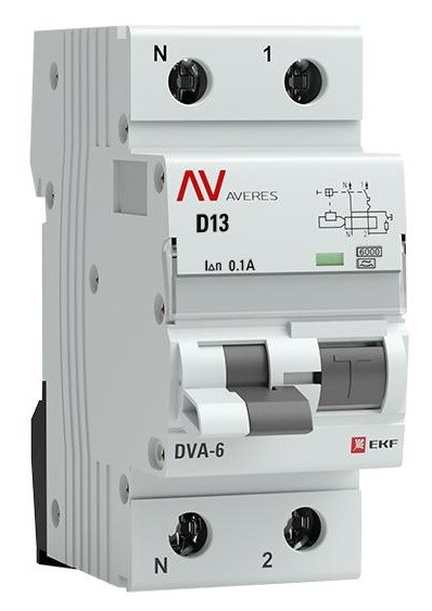 Автомат дифференциальный EKF rcbo6-1pn-13D-100-a-av 1126233