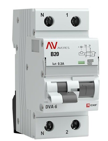 Автомат дифференциальный EKF rcbo6-1pn-20B-300-a-av 1126243