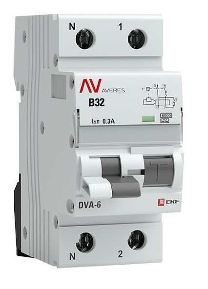 Автомат дифференциальный EKF rcbo6-1pn-32B-300-a-av 1126245